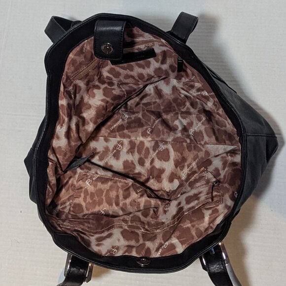 B. Makowsky Black Supple Leather Shoulder Tote Bag Purse - Picture 10 of 15